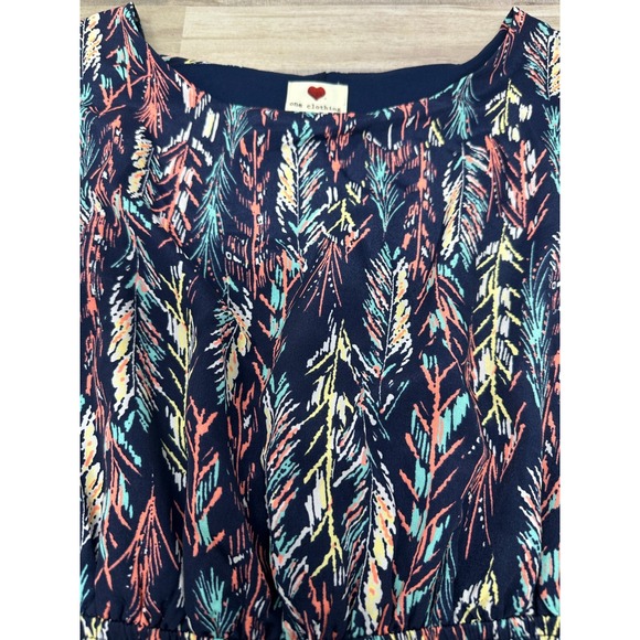 One Clothing Geometric print Dress Women's‎ Size Small Ruched Waist - Picture 2 of 10